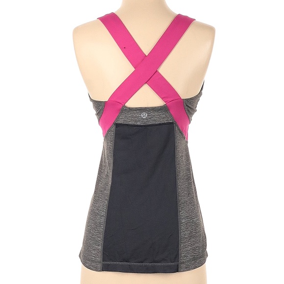 Lululemon Athletica Pink & Gray Push Your Limits Tank Top Size 8 - Picture 2 of 6
